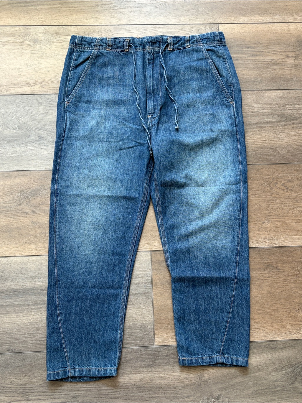 Vince Womenâs Relaxed Drawstring Jeans Medium Blue